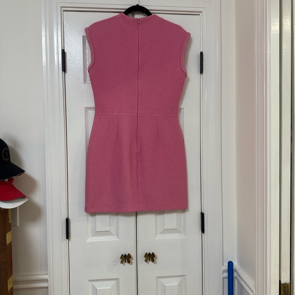 MAJE Barbie Pink Rapela Mini Dress w/ Braided Trim - Sz. 40 (US Sz. 8) - Picture 5 of 10
